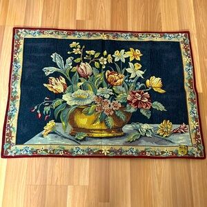 Vintage J Pansu “La Corbeille” Paris Large Wall Tapestry